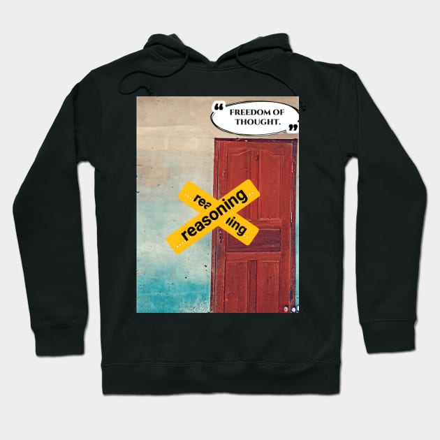 Picture of a door with a place name sign and a restricted area sign attached. Hoodie by Zido ICT